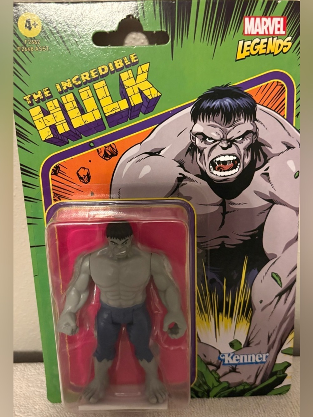 HASBRO MARVEL LEGENDS 3 3/4" RETRO COLLECTION GREY INCREDIBLE HULK FIGURE NEW